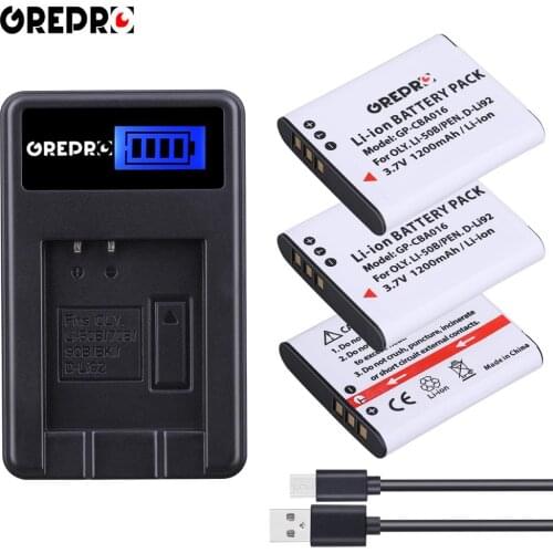 3x D-Li92 Li-50B D Li92 Li50B Battery + Li 50B Charger for OLYMPUS SP 810 800UZ u6010 u9010 SZ14 SZ16 D755 SZ30 SZ20, Li 70B 90B