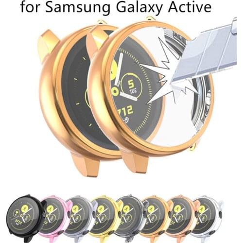 Galaxy Watch active case Samsung galaxy watch active 2 44mm 40mm bumper Protector HD Full coverage Screen Protection case