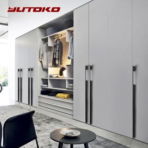 Yutoko Black Gold Long 800mm 1000mm Cabinet Handles Drawer Bedroom Pull Knobs Aluminum Door Handle Vintage Furniture Hardware