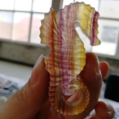 Natural Quartz Crystal Animal Figurines Carved Gemstone Crystal Sea Horse Healing Crystal Hippocampus carving gift for halloween