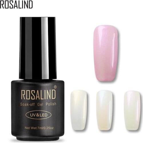 ROSALIND Gel 1S 7ml Pearl UV Nail Gel Polish Pure Color UV Gel Polish Soak Off Led Professional Long Lasting Nail Polish