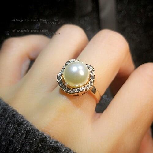 Luxury Advanced Sense Pearl Gold Adjustable Rings For Woman Korean Fashion Jewelry Girls Elegant Set Accessories On The Finger