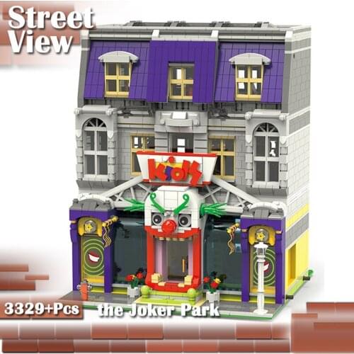 2329pcs Ideas Street View The Joker Amusement Park Building Blcoks Clown Paradise Bricks Set Model Toys For Children Kids Gifts