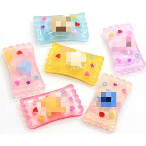 Colorful Cute Candy Shaped Flatback Resin Cabochon DIY Toy Decoration Or Handmade Craft Ornaments Bead Spacer