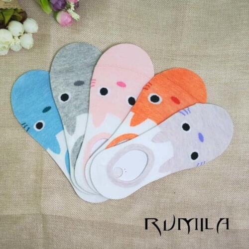 CAT summer comfortable cotton bamboo fiber girl womens socks ankle low female invisible color girl boy hosier 5pair=10pcs WS95