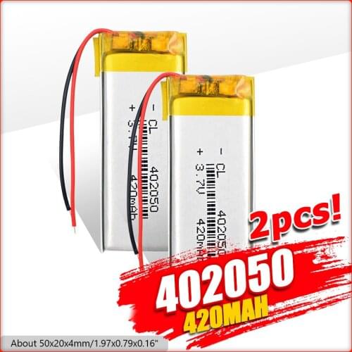 Size 402050 3.7v 420mAh li-ion Lipo cells Lithium Li-Po Polymer Rechargeable Battery For Tachograph Bluetooth speaker Car DVR
