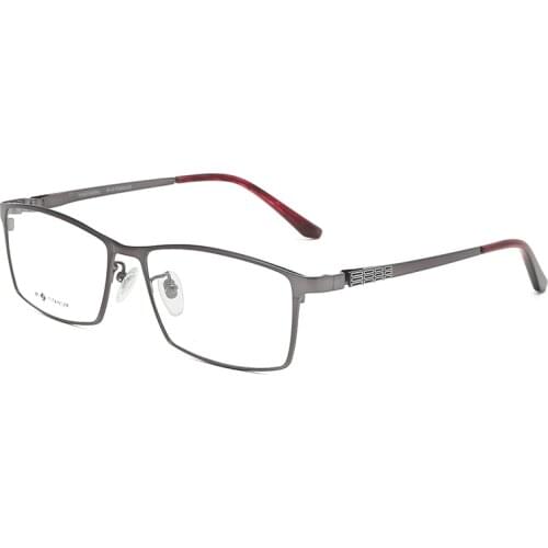 Logorela Men Pure Titanium Glasses Frame Fashion Male Square Ultralight Eye Myopia Prescription Eyeglasses 9017