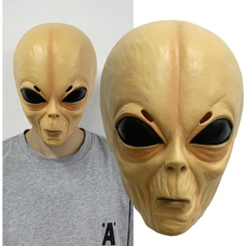 Halloween Alien Cosplay Mask Scary Full Face UFO Alien Latex Masks Helmet Halloween Masquerade Party Costume Props