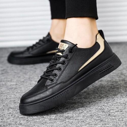 Mens Shoes White Casual Leather Shoes Men Non-slip Flat Shoes Breathable Men Casual Sports Shoes All-match Men Luxury Sneakers