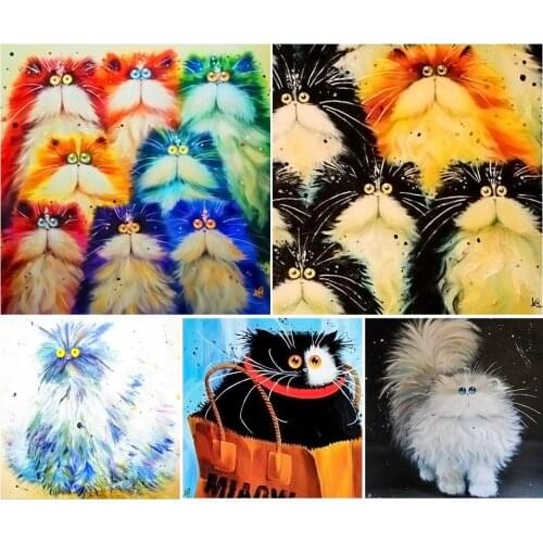 New Arrival Diy 5D Diamond Painting Cartoon Cat Cross Stitch Kit Full Drill Embroidery Mosaic Art Picture Ctafts Home Decor Gift