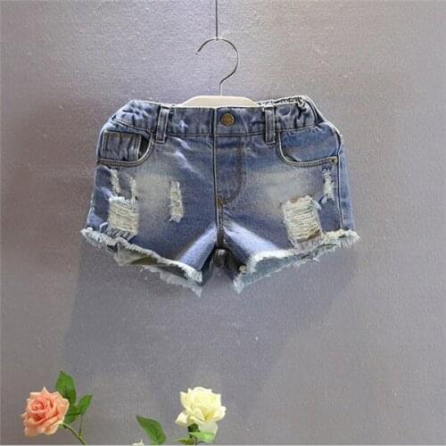 New Hot sale Baby girl denim pants Girls Summer Shorts children holes casual jean pants 2-7t toddler girls clothing