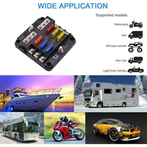 New Fuse Box Fuse Block Holder Screw Nut Terminal Independent Positive Negative Pole LED Indicator Fuse Box