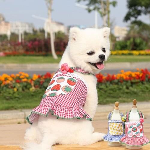 Pet Clothes Spring And Summer Thin Breathable Flower Suspender Skirt French Bulldog Suitable For Small And Medium-Sized Dogs