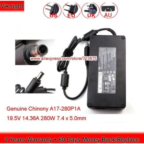 Genuine Chinony A17-280P1A 280W Charger 19.5V 14.36A AC Adapter 7.4 x 5.0mm Plug for A180A019L Laptop Power Supply