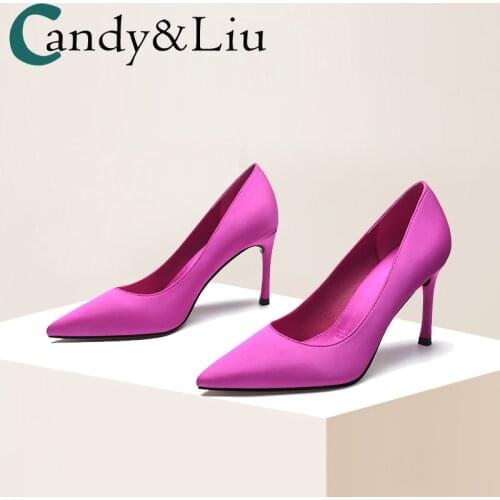 Sexy Rose Red High Heel Shoes Womens Products Banquet Banquet Shoes Shallow Mouth Pointed Thin Shoes WOMENS Shoes