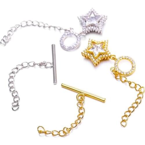 New Arrival Stars Crystal Handmade Necklace Supplies Fastener Bracelet Toggle DIY Buckle Connector Jewelry Making OT Clasps