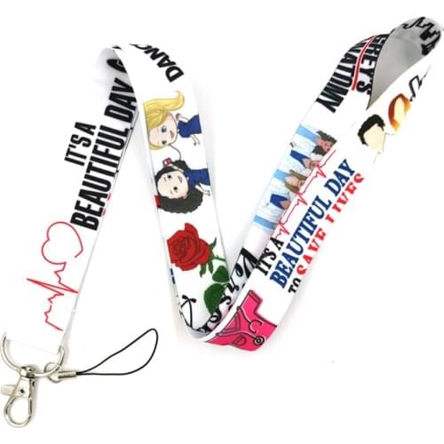 Greys Anatomy Neck Strap Keychain Lanyard For Keys USB ID Badge Holder Keycord Mobile Phone Straps Webbing Ribbon DIY Hang Rope