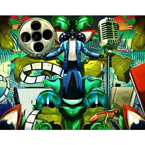 Modern handmade painting singer star on oil canvas for home decor , wallpaper, gallery