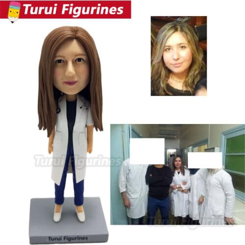 Custom bobblehead doctor figurines usa make a custom bobble head for chrismas gift handmade polymer clay statue dolls