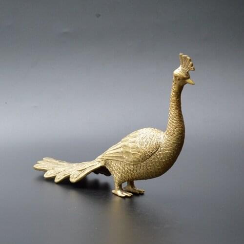 Pure copper peacock ornaments, craft collectibles, home decorations