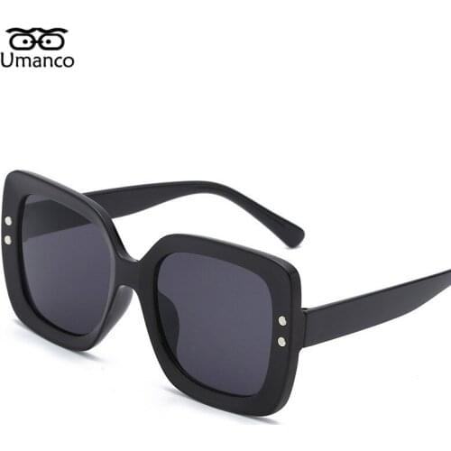 Umanco 2021 New Oversized Design Concave Sunglasses For Women Men Polycarbonate Frame Acrylic Lens Fashion Glasses Travel Gifts