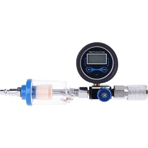 Water Oil Separator Filter 1/4\" NPT Air Compressor Fitting w Pressure Regulator