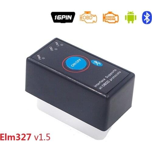 High Quality elm327 Bluetooth version with switch on/off wafer chip v1.5 car fault detector ELM 327 support all OBD 2 protocol