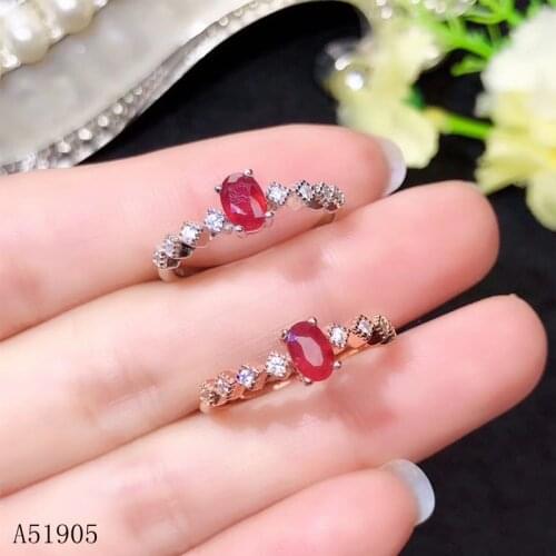 KJJEAXCMY boutique jewelry 925 sterling silver inlaid natural ruby female luxury Popular Fresh Adjustable ring support detection