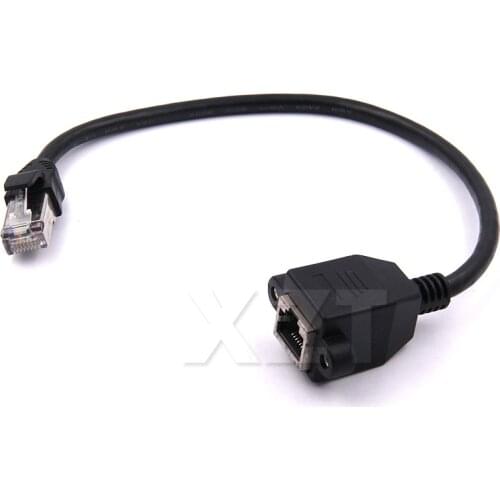1pcs 8Pin RJ45 Ethernet LAN Network with Screws Lock Panel Mount Extension Cable Male to Female high speen