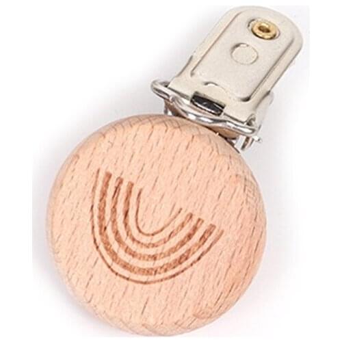 1pc Rainbow Wooden Pacifier Clip Beech Wood Baby Dummy Clips DIY Pacifier Chain