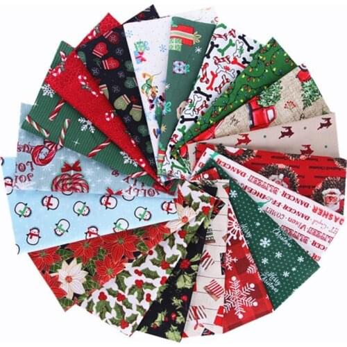 10pcs Christmas Series Square Cotton Fabric Patchwork Cloth DIY Craft Sewing 100% Cotton Cloth Xmas Decors Christmas Decoration
