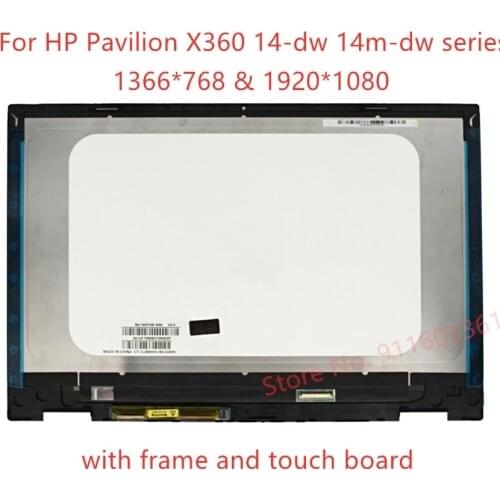 14" FHD HD For Hp Pavilion X360 14-DW Series 14-dw 14-dw0001ua LCD Laptop Touch Screen Display Replacement Assembly With board