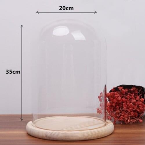 20*35cm Different Base Big Size Glass Dome Vase Home Wedding Decoration Diameter=20cm Height=35cm Glass Cover Vase Friend Gift