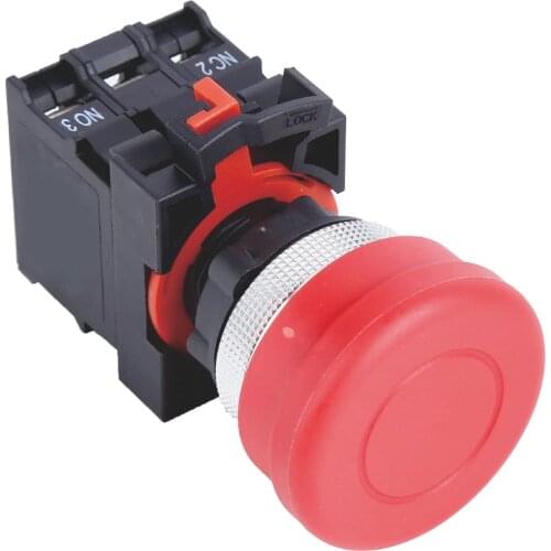 22mm Mushroom push button 1NO1NC momentary or Latching type(PB226-11M)