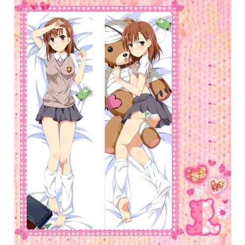 Anime Cartoon Toaru Kagaku no Railgun Double-Sided Bolster Hugging Pillow Case Pillow Cover Pillowcase Peach Skin 2 Way No.9108