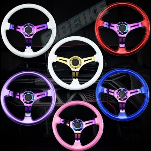 Universal Neo Chrome ABS Steering Wheel High Performance Racing Steering Wheel