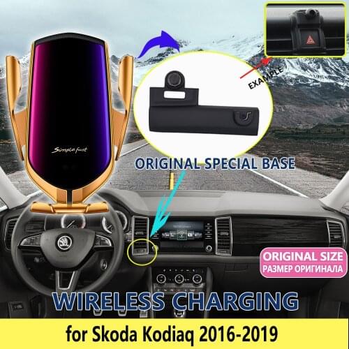 Car Mobile Phone Holder for Skoda Kodiaq 2016 2017 2018 2019 Telephone Bracket Support Car Accessories for iPhone XiaoMi Samsung