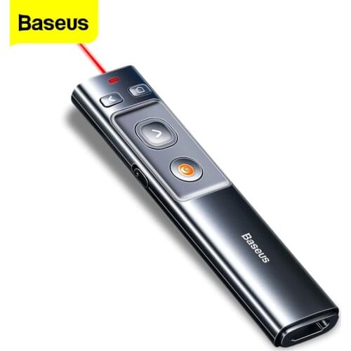 Baseus Wireless Presenter Pen 2.4Ghz USB C Adapter Handheld Remote Control Pointer Red Pen PPT Power Point Presentation Pointer