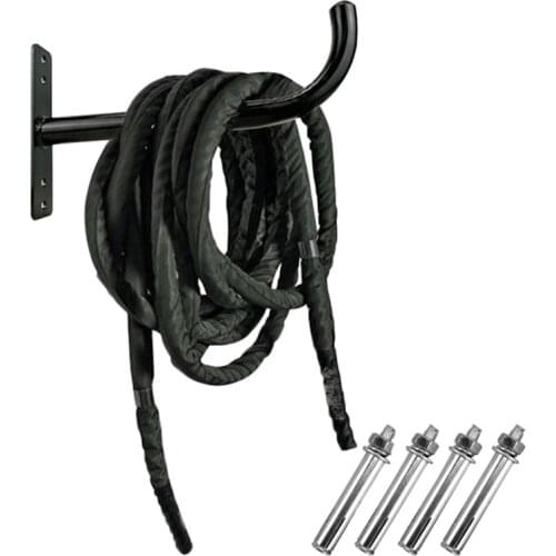 Battle Rope Storage Hook Holder Rack Hanger Heavy Duty Steel Weight Wall Mount for Home Gym Resistance Bands Boxing Equipment