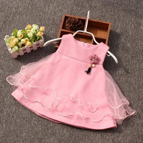 Wholesale Girl Dress autumn spring Princess Lace Childrens Infant Party Birthday 1-2years Dress For girl kids
