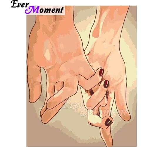 Ever Moment Diamond Painting Hold Hands Couple Full Square Drill Wall Cross Stitch Diamond Embroidery Mosaic Rhinestone ASF2000