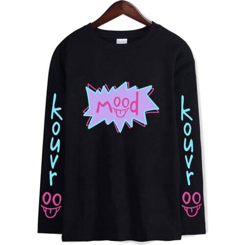Mood T-shirts Print Fashion Men Women T-shirt Tee Shirt O-neck Long Sleeve Sport Hip Hop T Shirt Sweatshirt Black White Tops 4XL