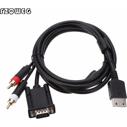 FZQWEG NEW Cable For SEGA Dreamcast VGA Monitor High Definition Cable RCA Sound Adapter PAL NTSC