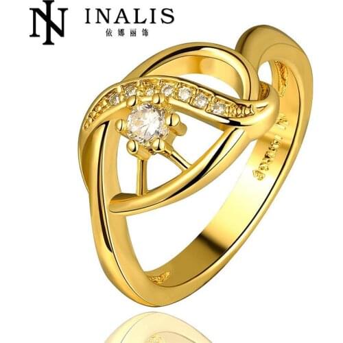 R690-A Wholesale High Quality Nickle Free Antiallergic New Fashion Jewelry Gold Color Ring