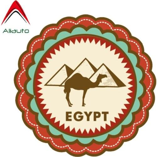 Aliauto Creative Motorcycle Car Sticker Egypt Cairo World City Pyramid Travel Accessories Reflective Decal PVC,13cm*13cm