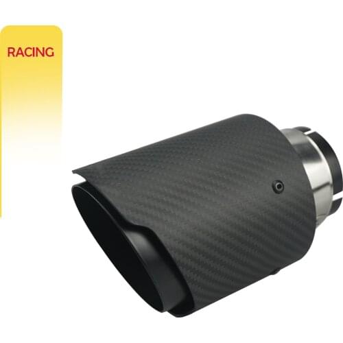 Matte Twill Carbon Fiber Car Exhaust Tip Black Coated Stainless Steel Muffer Tip Tail Pipe For BMW BENZ AUDI Without logo