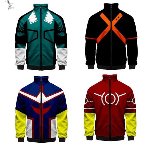 My Hero Academia 3D Fall Winter Baseball Jacket Stand collar jacket Men/Women Hip Hop Jacket Zipper