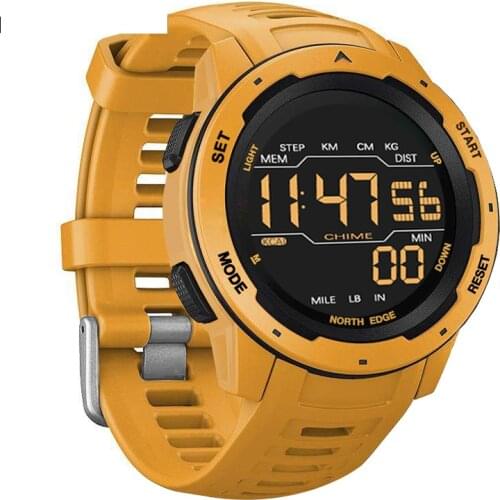Men Digital Watch Dual Time Sports with Alarm and Pedometer 50M Waterproof Military