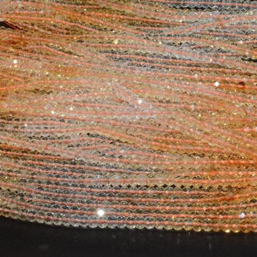 Natural Clean Qualtiy Citrine + Clean Quartz Faceted Rondelle Beads - Selected Color - 4.2x5mm