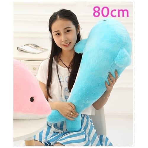 New lovely plush dolphin toy stuffed cute blue dolphin doll gift about 80cm 0017